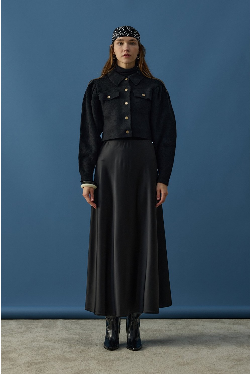 Balon Kol Hırka Siyah