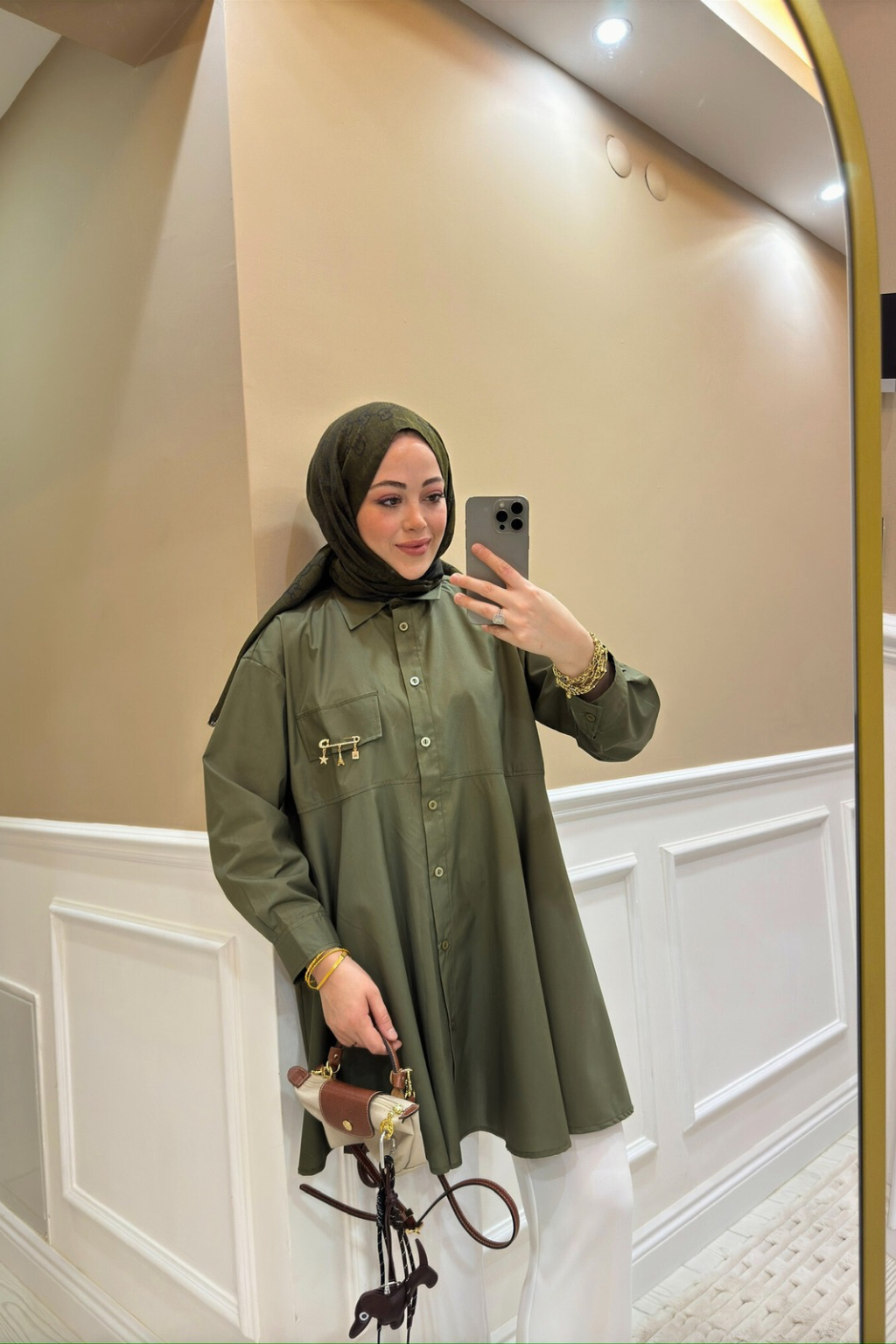 Charmlı Gömlek Haki