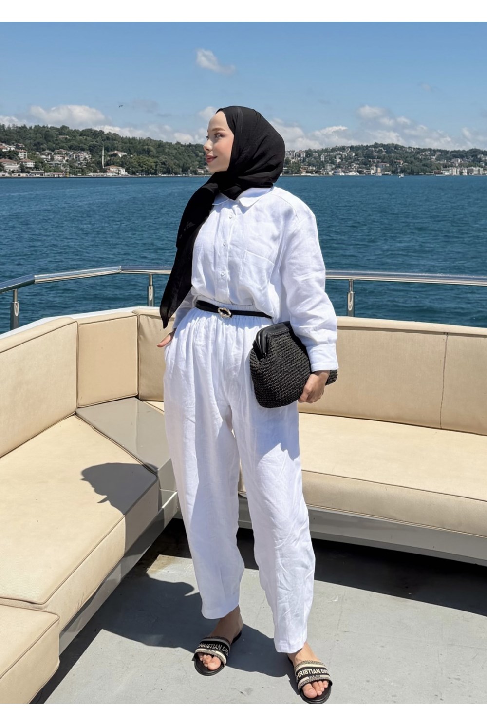 Comfort Keten Takım Beyaz