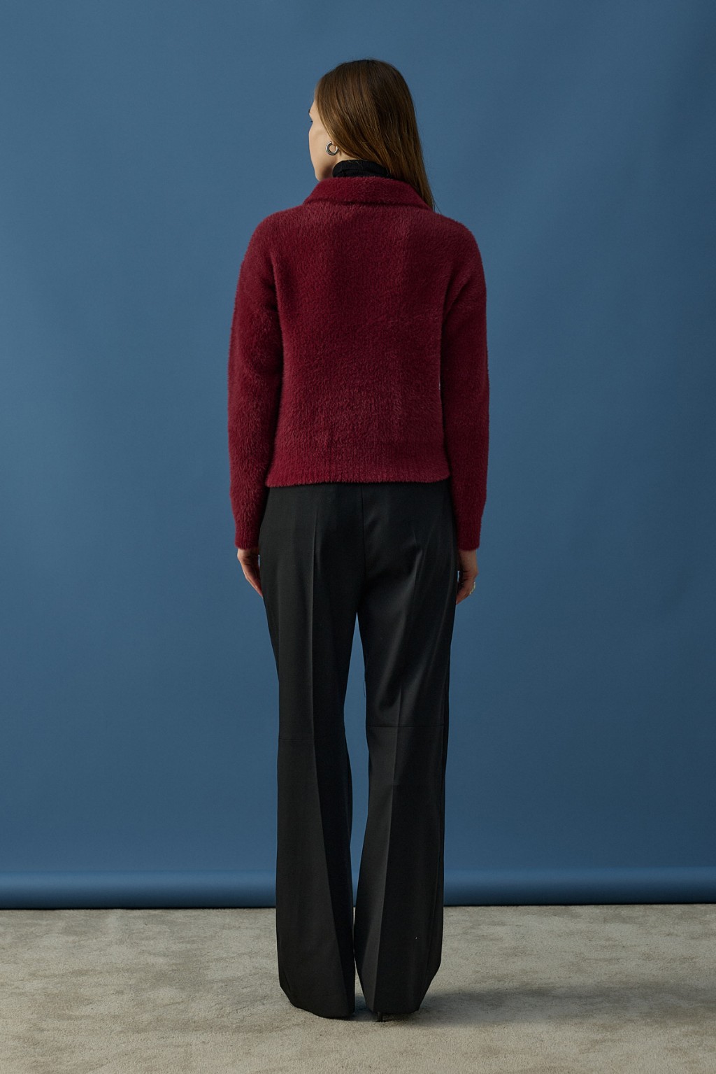 Düğme Detaylı Soft Hırka Bordo