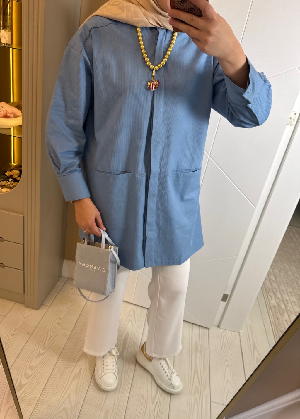 Gizli Cepli Hakim Yaka Gömlek Mavi