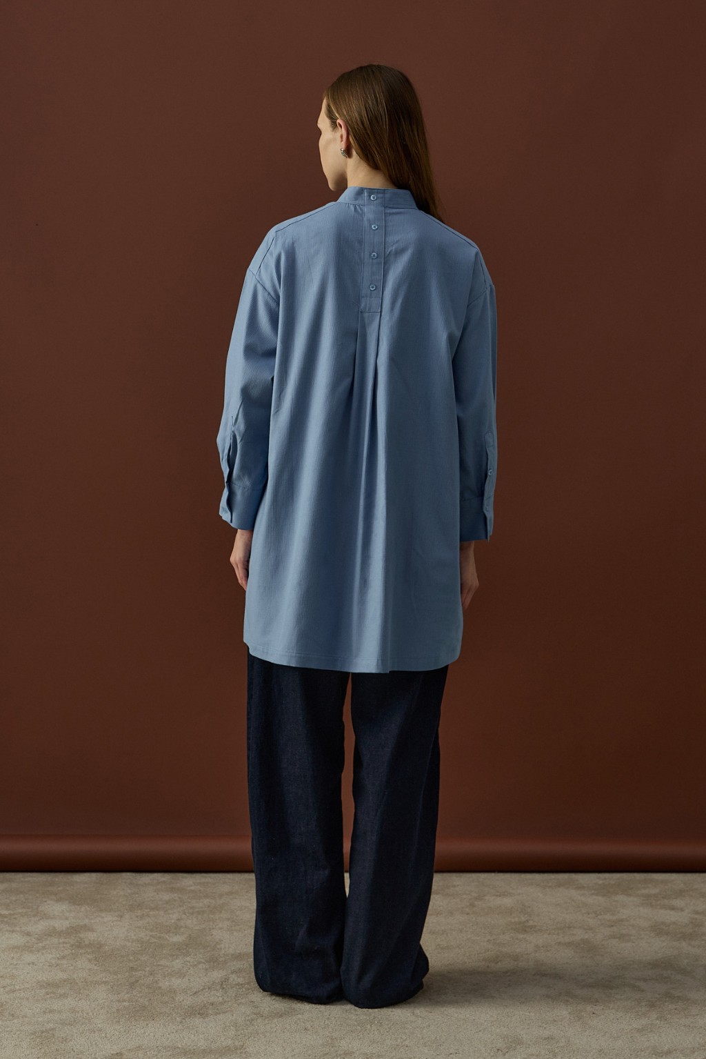 Gizli Cepli Hakim Yaka Gömlek Mavi