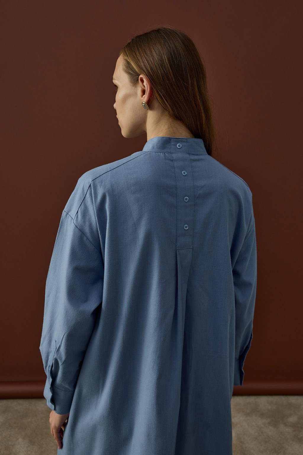 Gizli Cepli Hakim Yaka Gömlek Mavi
