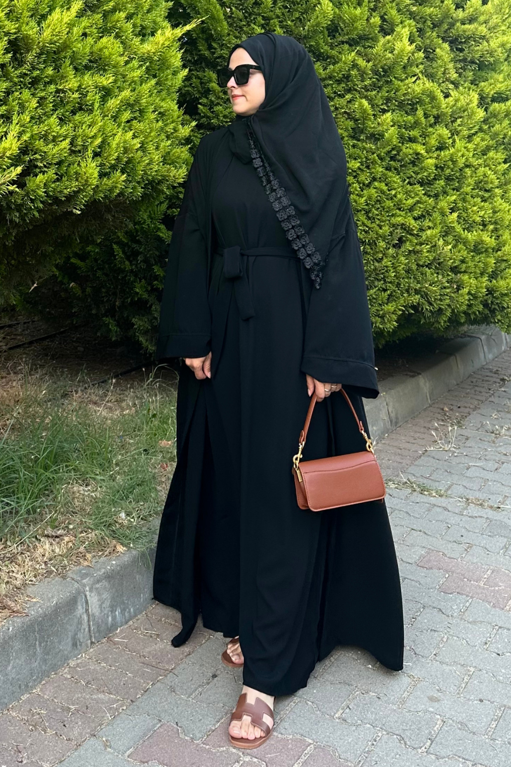  Cupra İç Elbiseli Abaya Siyah 