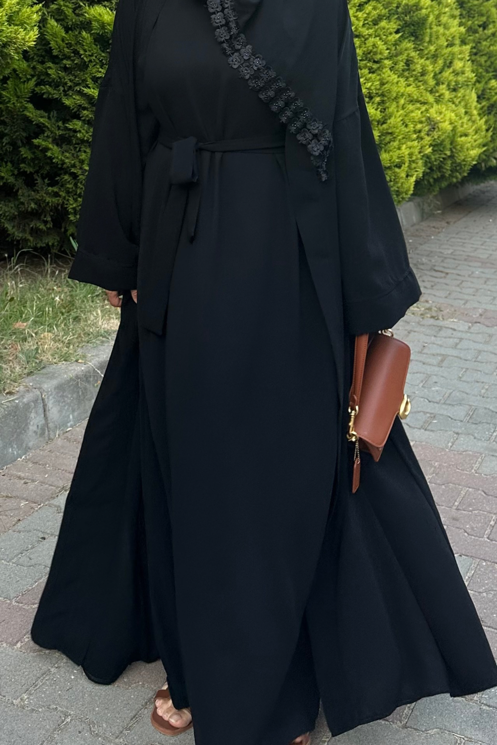  Cupra İç Elbiseli Abaya Siyah 