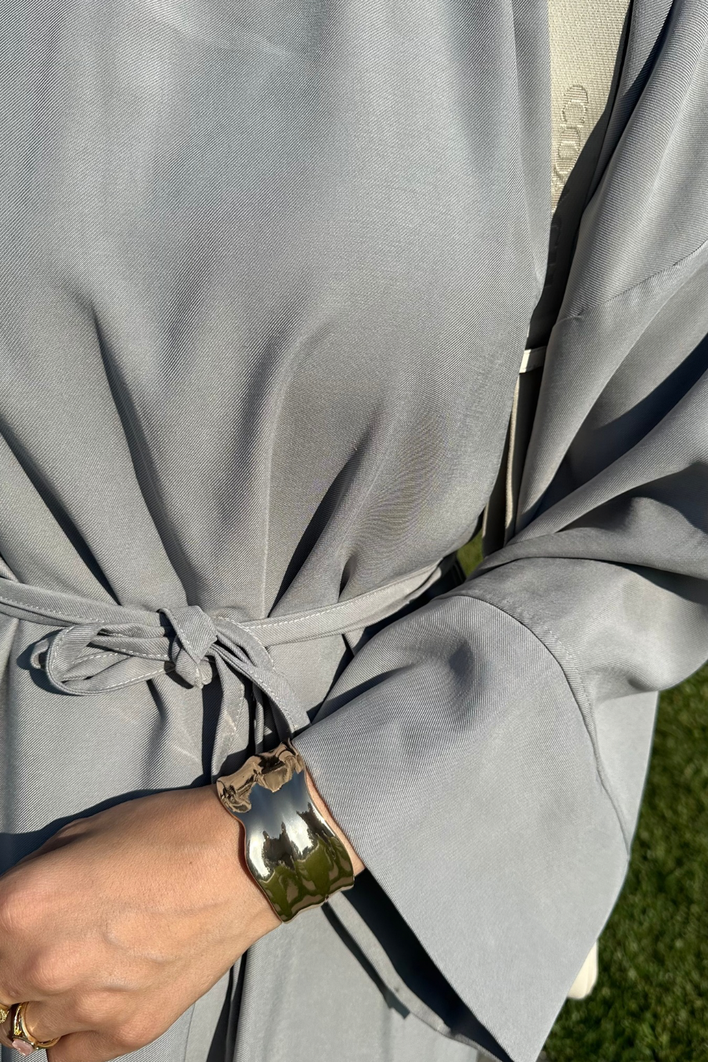 İnce Modal Relax Elbise Gri