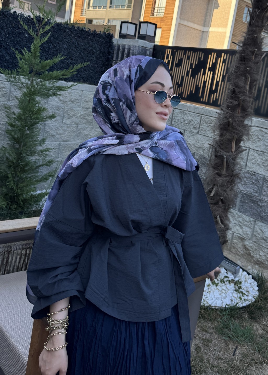 Kısa Kraş Kimono Lacivert