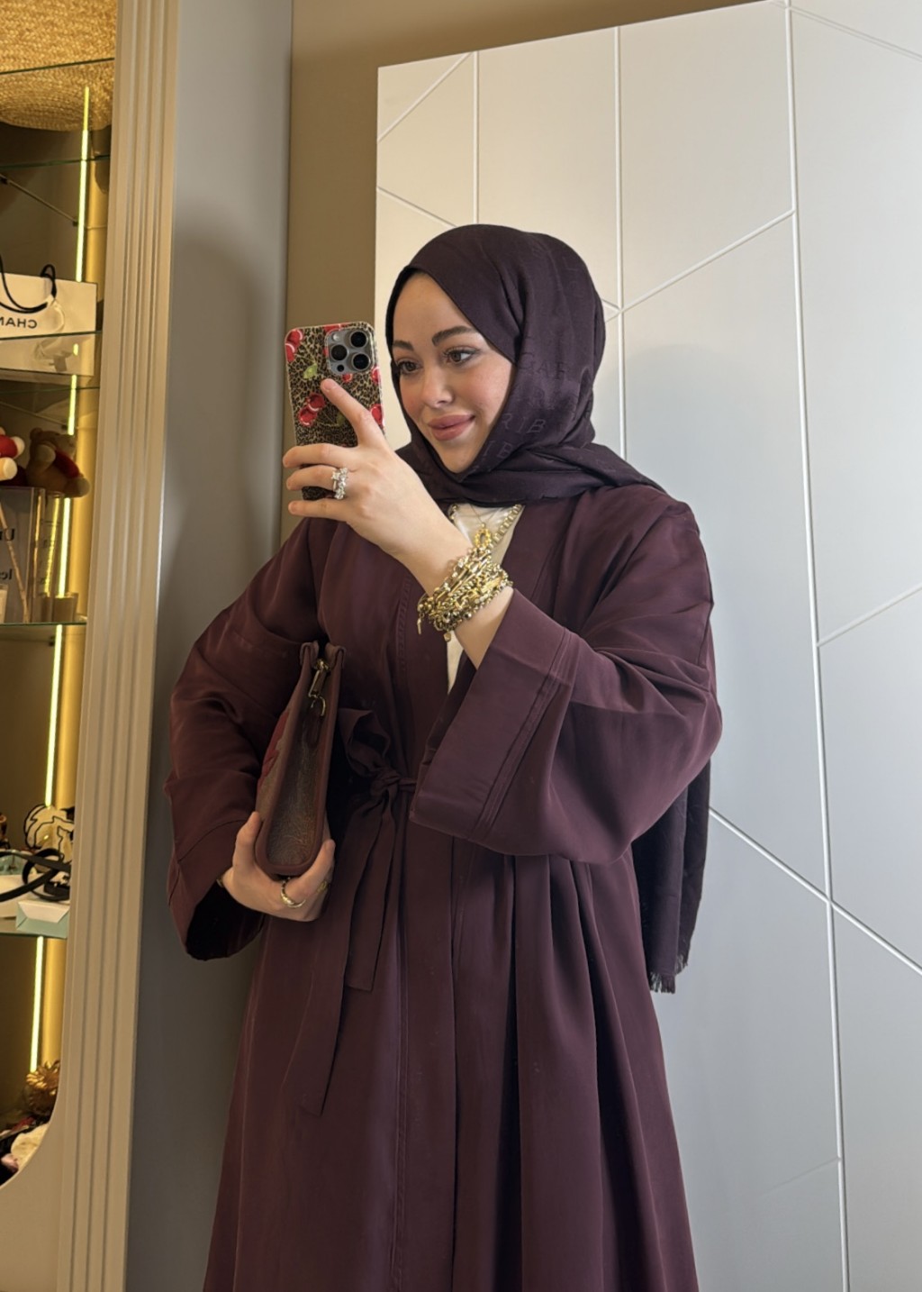 Modal Uzun Kimono Ferace Takım Bordo