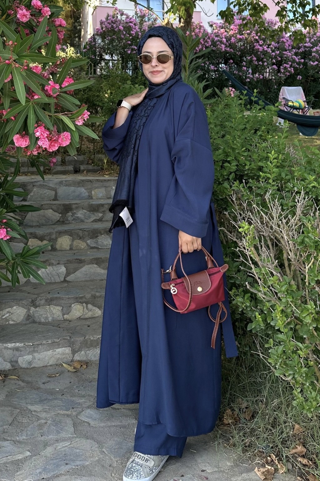 Modal Uzun Kimono Ferace Takım Lacivert