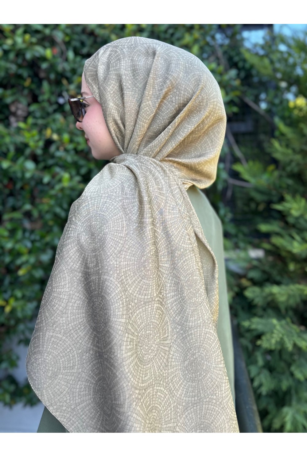 Mozaik Desen Şal Haki