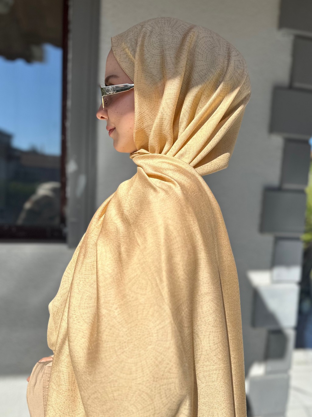 Mozaik Desen Şal Sarı