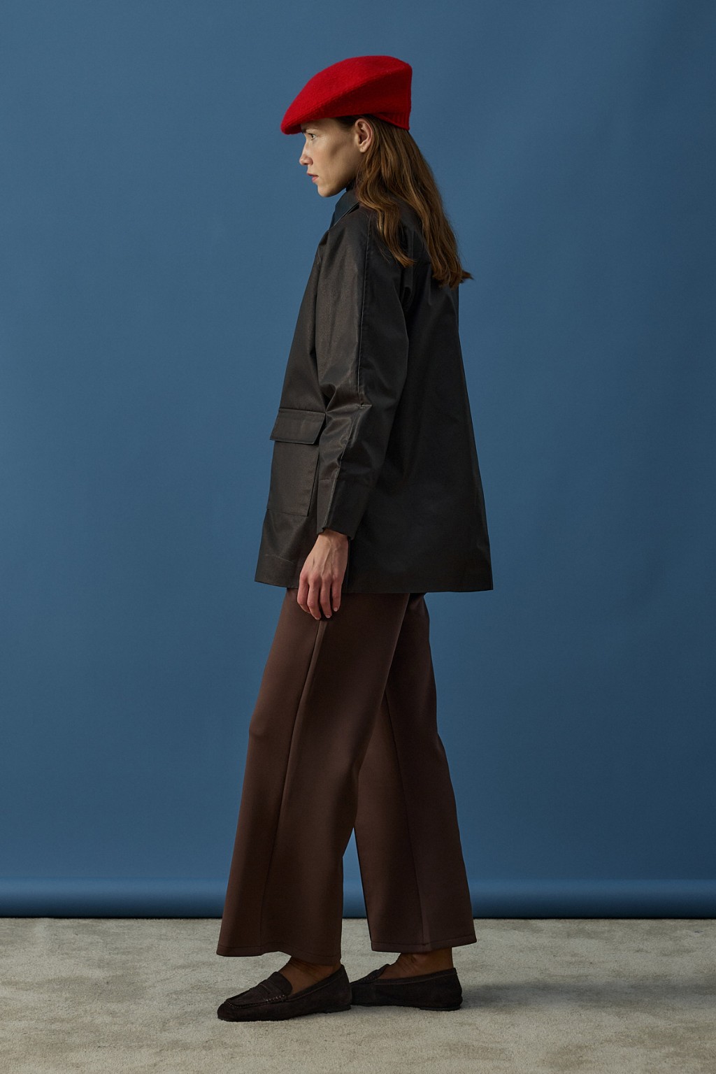 Mum  Görünümlü Deri Yaka Ceket Acı Kahve