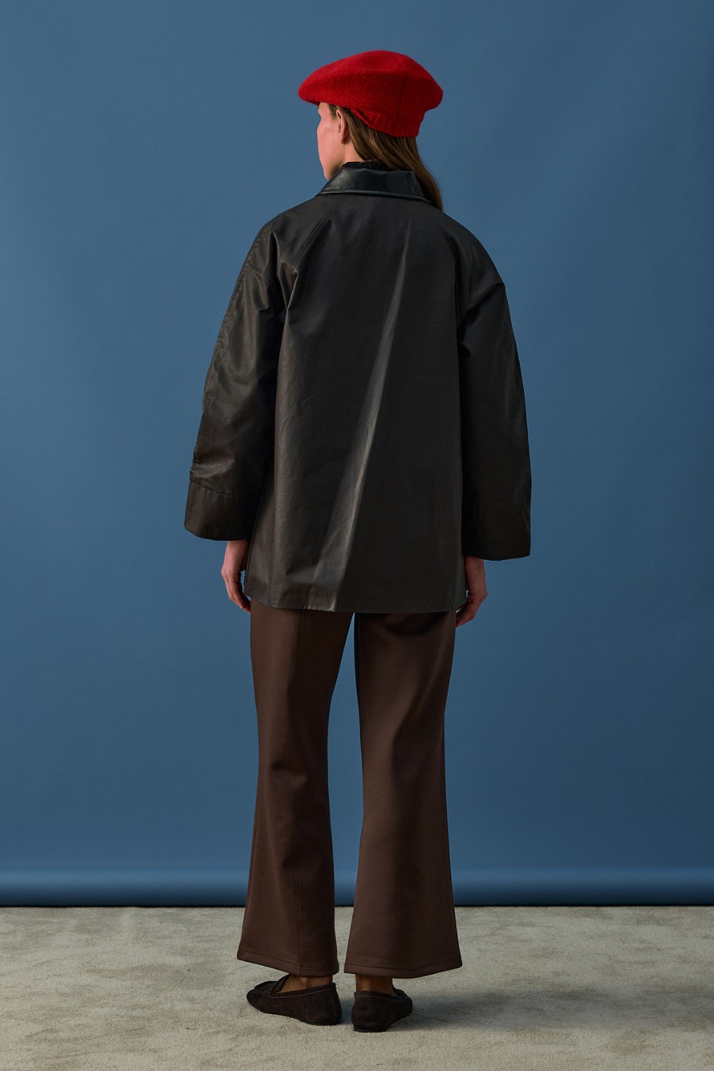 Mum  Görünümlü Deri Yaka Ceket Acı Kahve