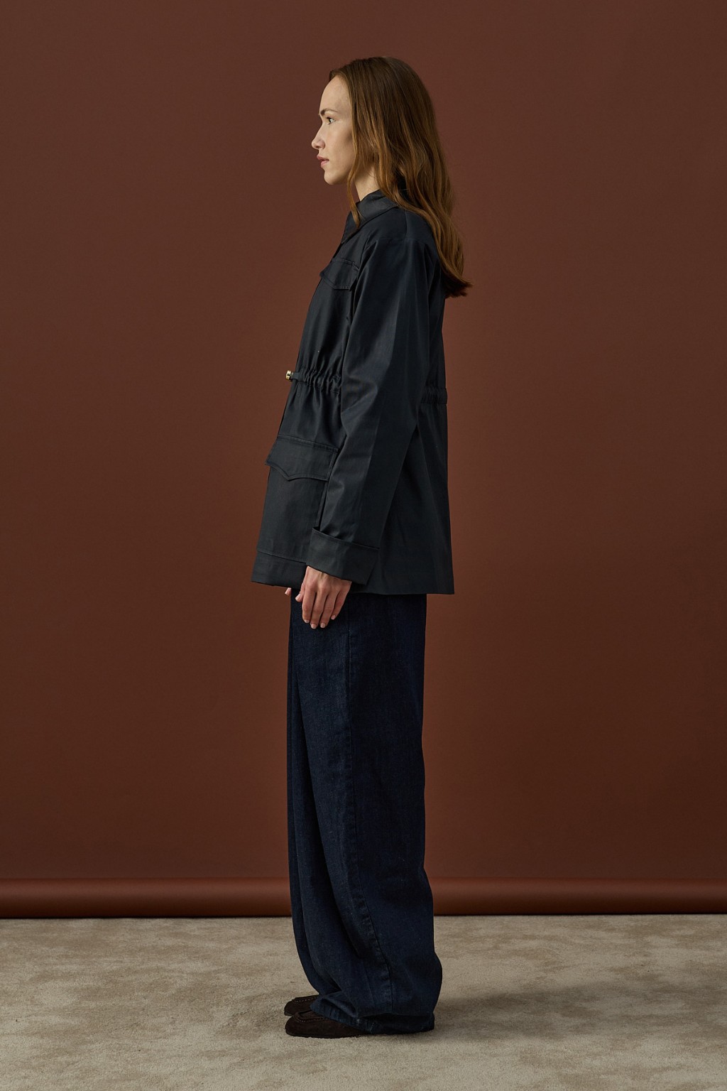 Mumlu Kemer Detaylı Ceket Lacivert