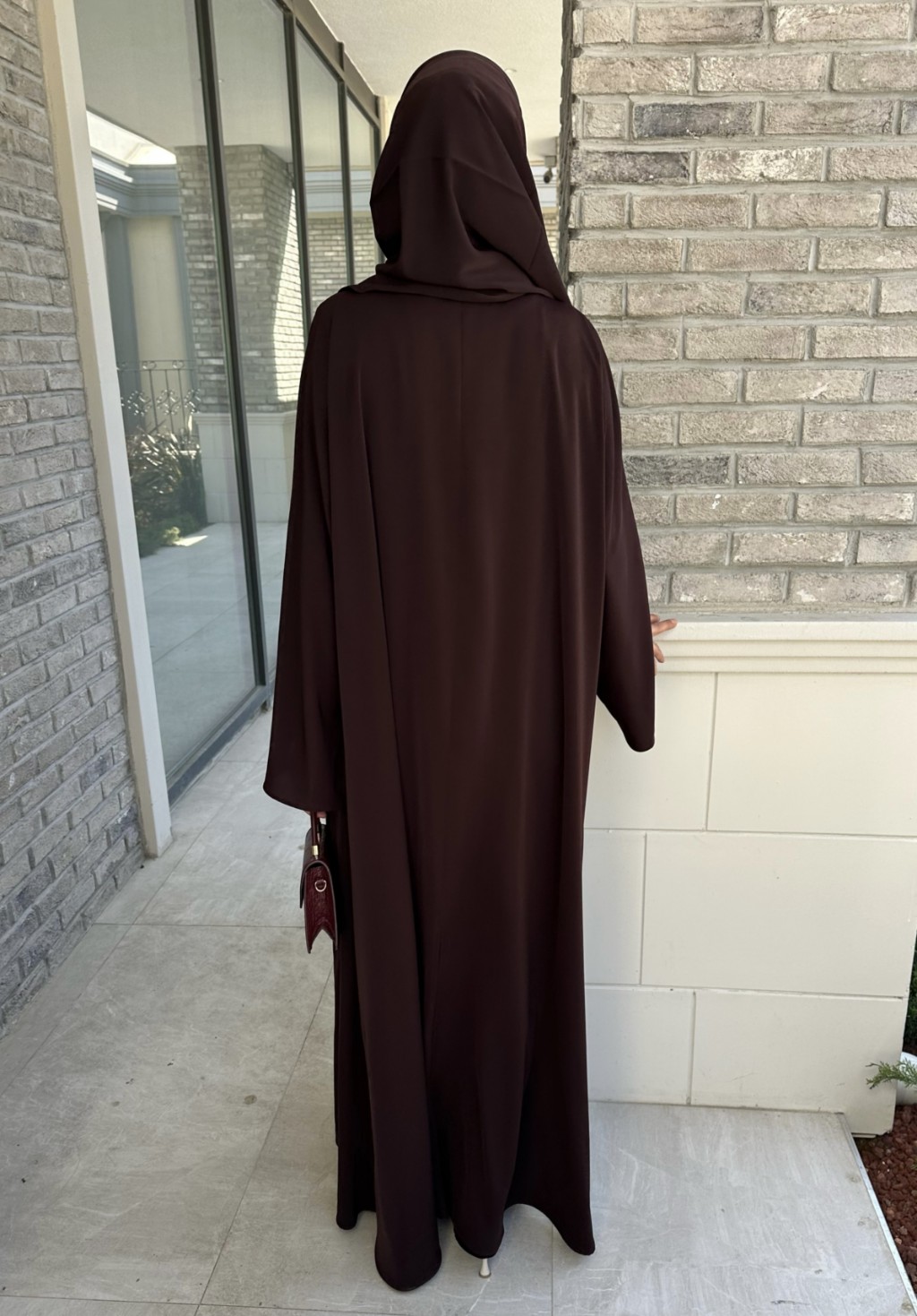Naira Abaya Kahverengi Küçük Desen 