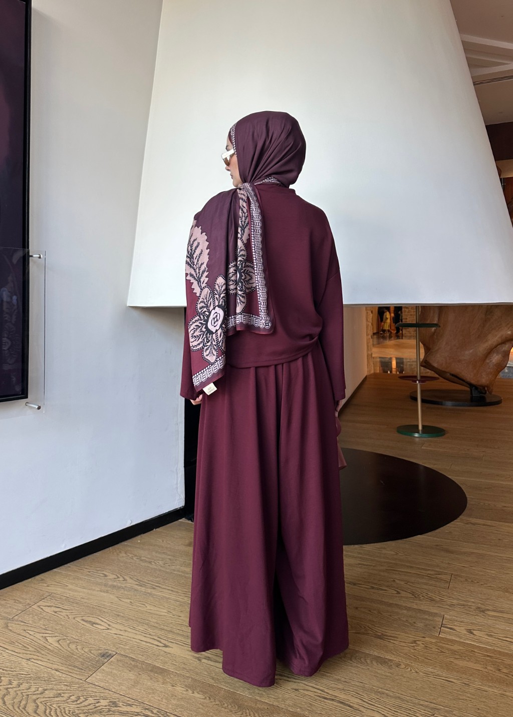Pantolon Etekli Takım Bordo