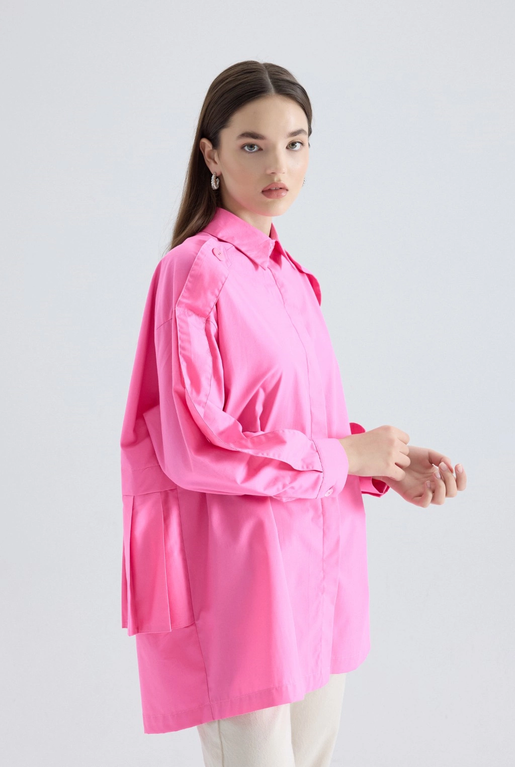 Pileli Gömlek Pembe