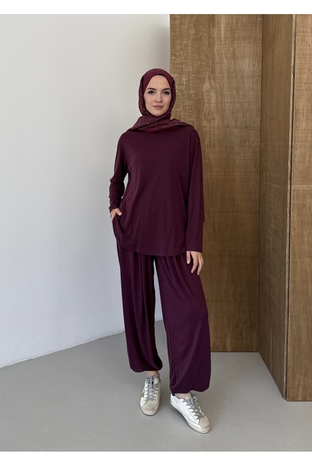 Şalvarlı Takım Vişne 