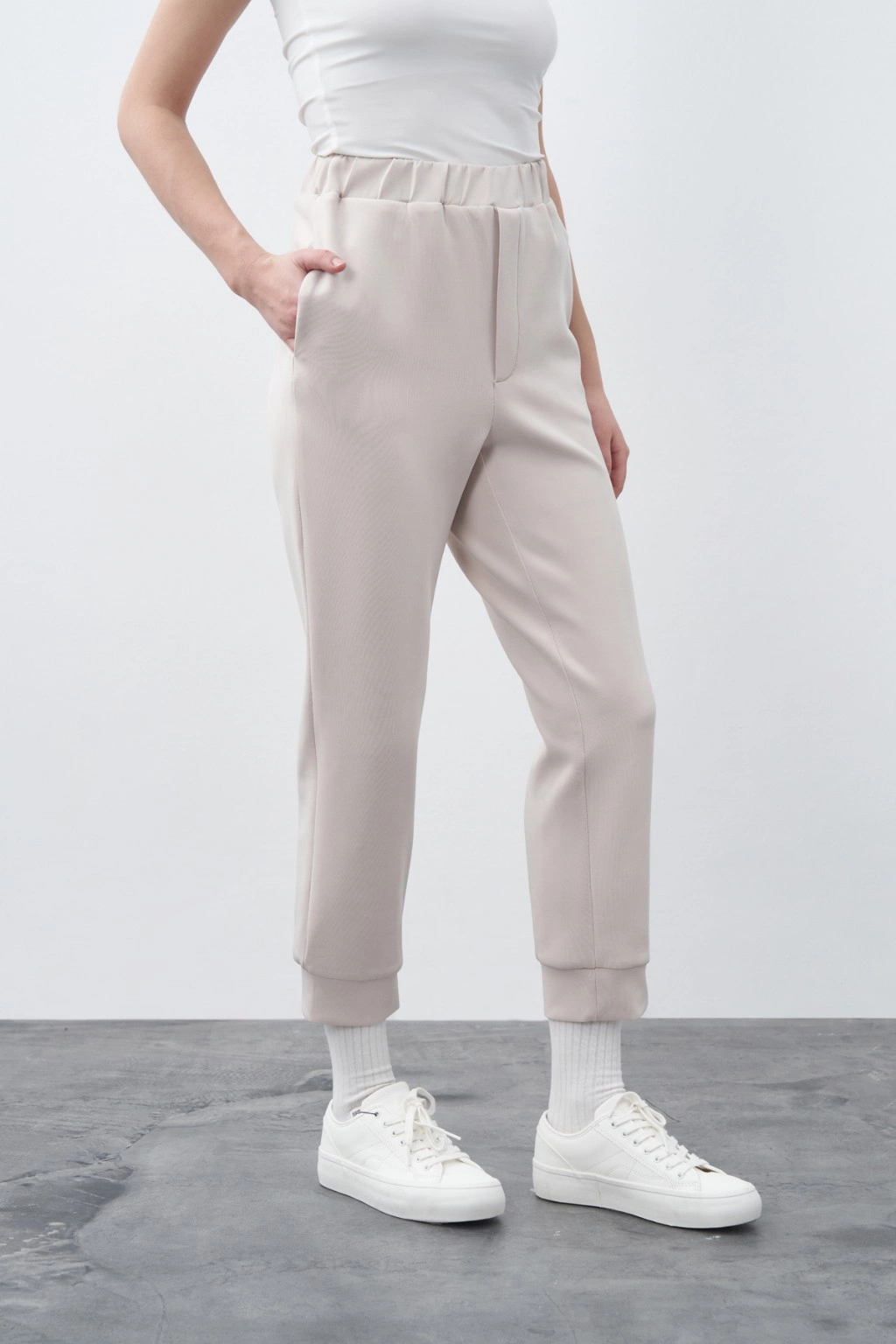 Scuba Ribanalı Pantolon Taş