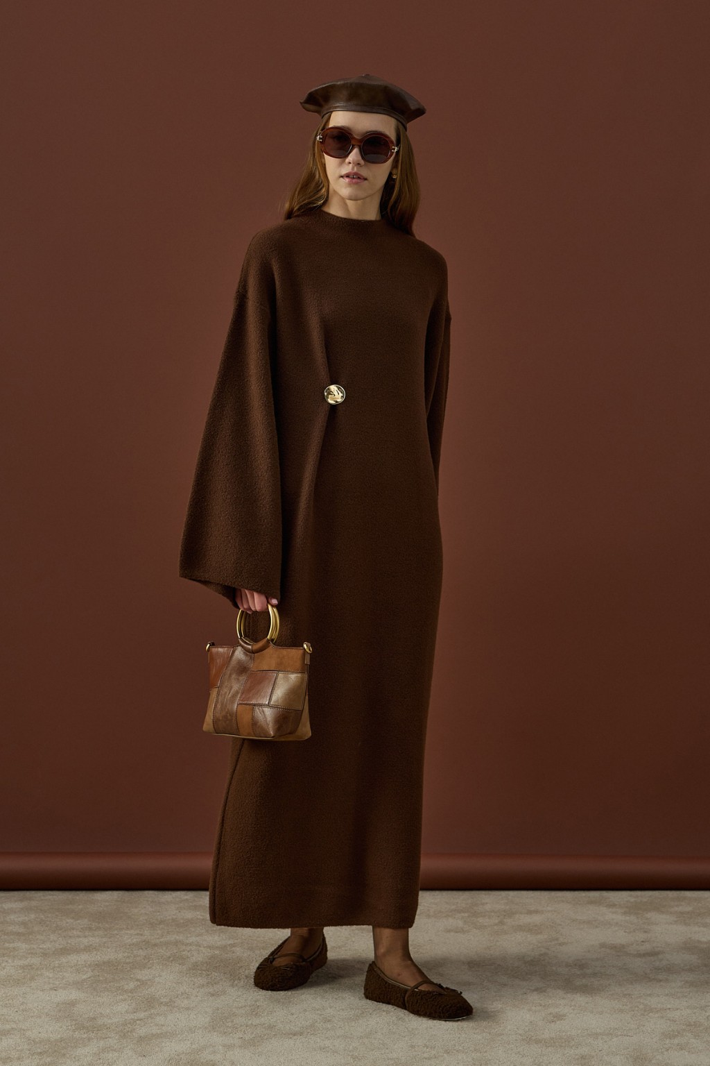 Soft Triko Elbise Kahve 