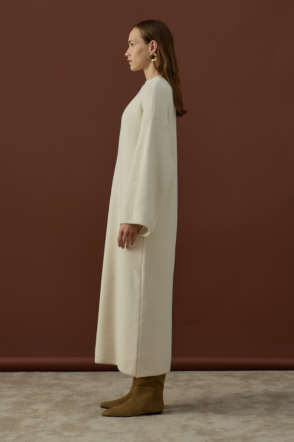 Soft Triko Elbise Krem