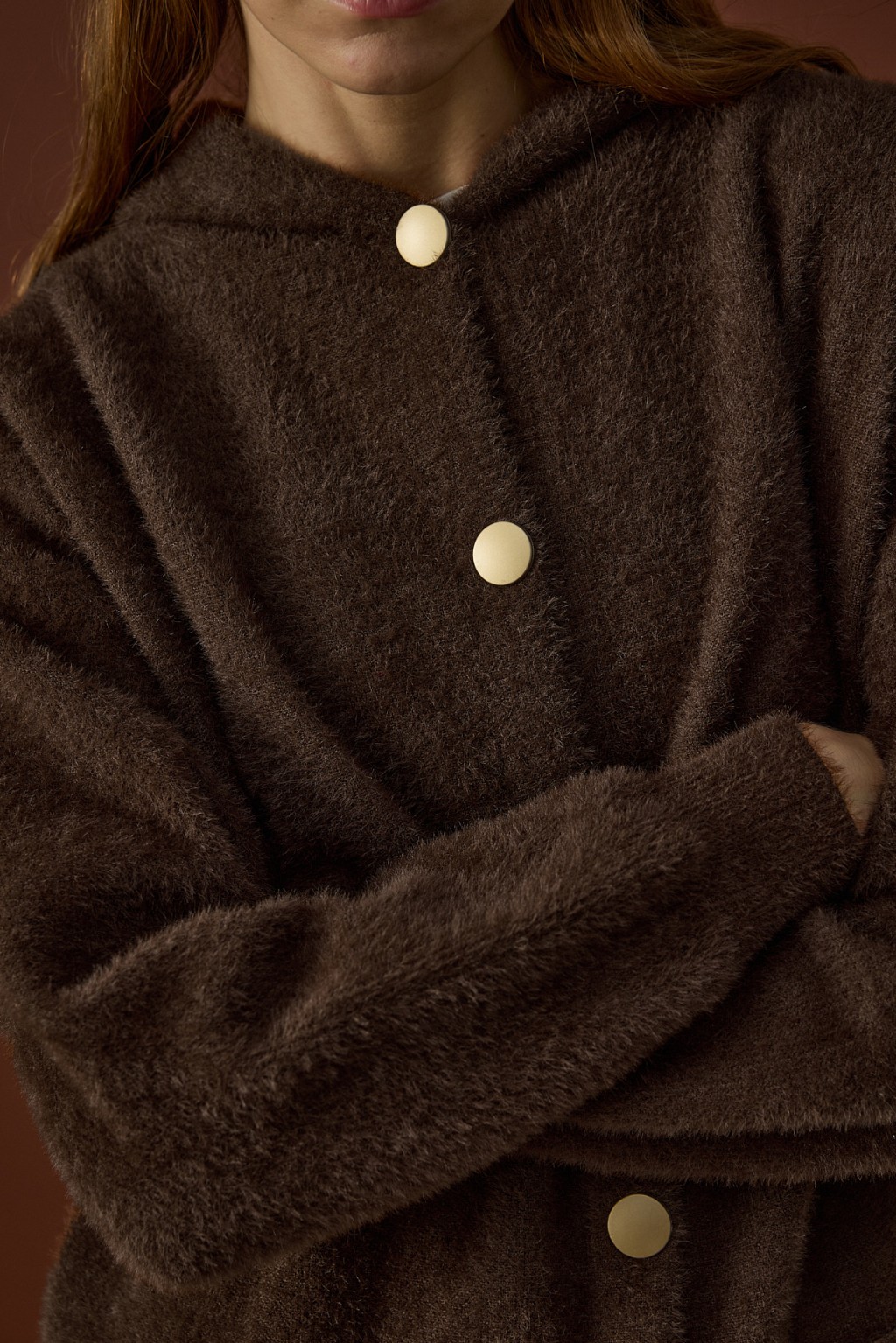 Soft Uzun Hırka Kahverengi 