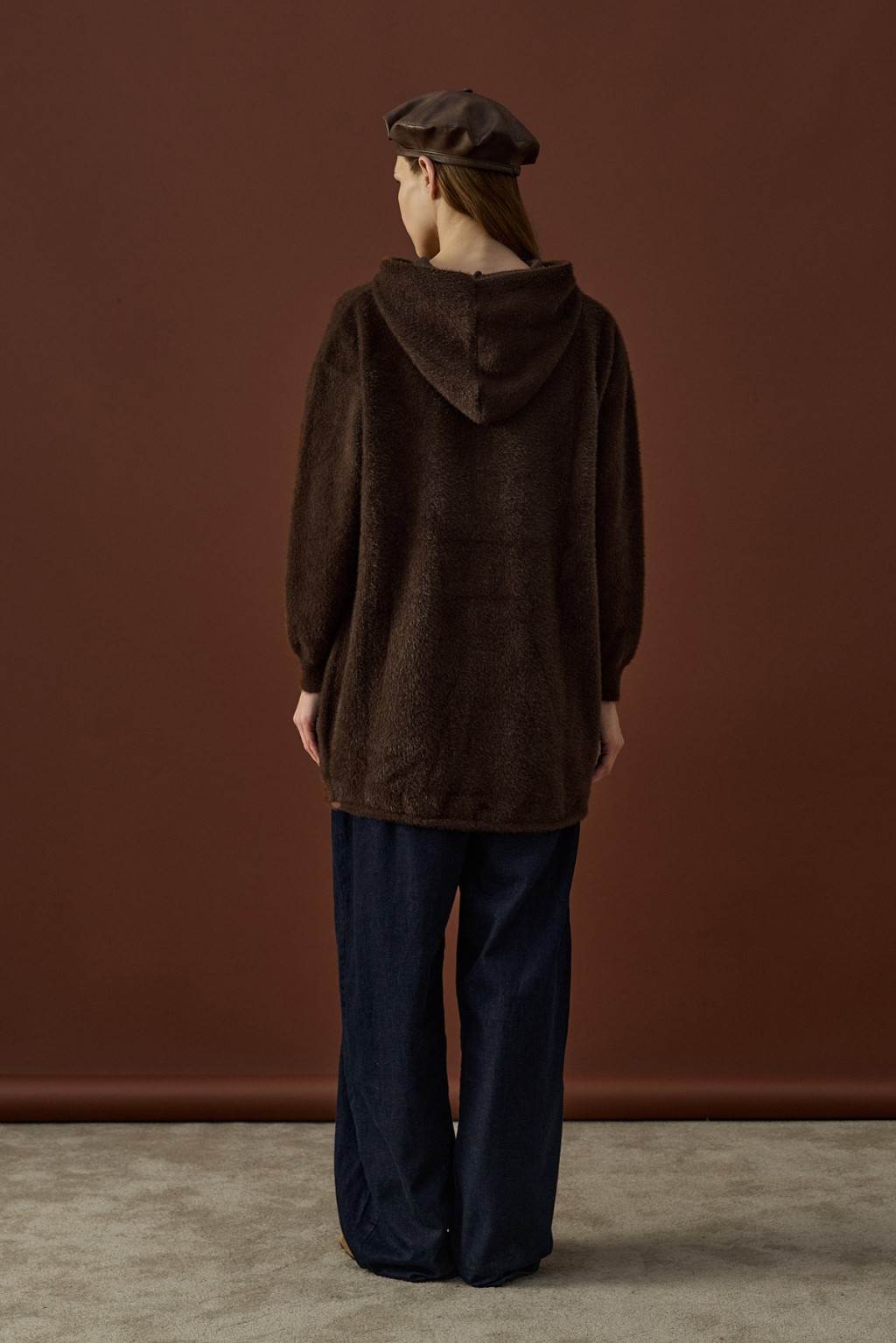 Soft Uzun Hırka Kahverengi 