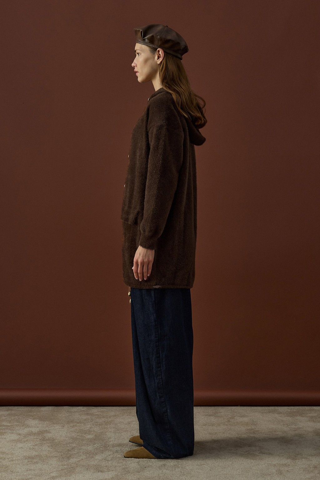 Soft Uzun Hırka Kahverengi 