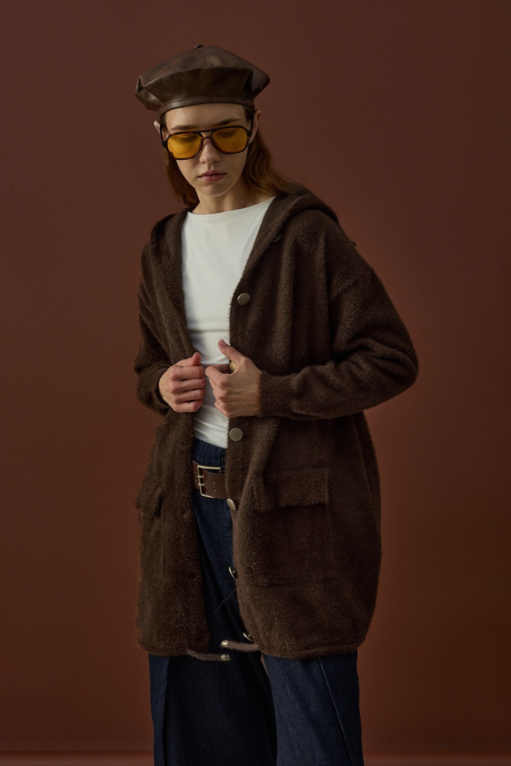 Soft Uzun Hırka Kahverengi 