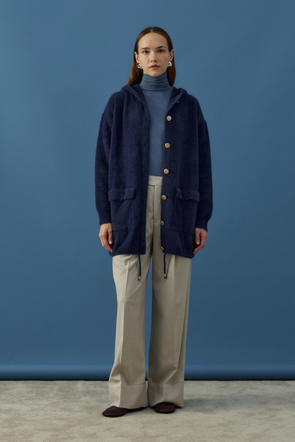 Soft Uzun Hırka Lacivert