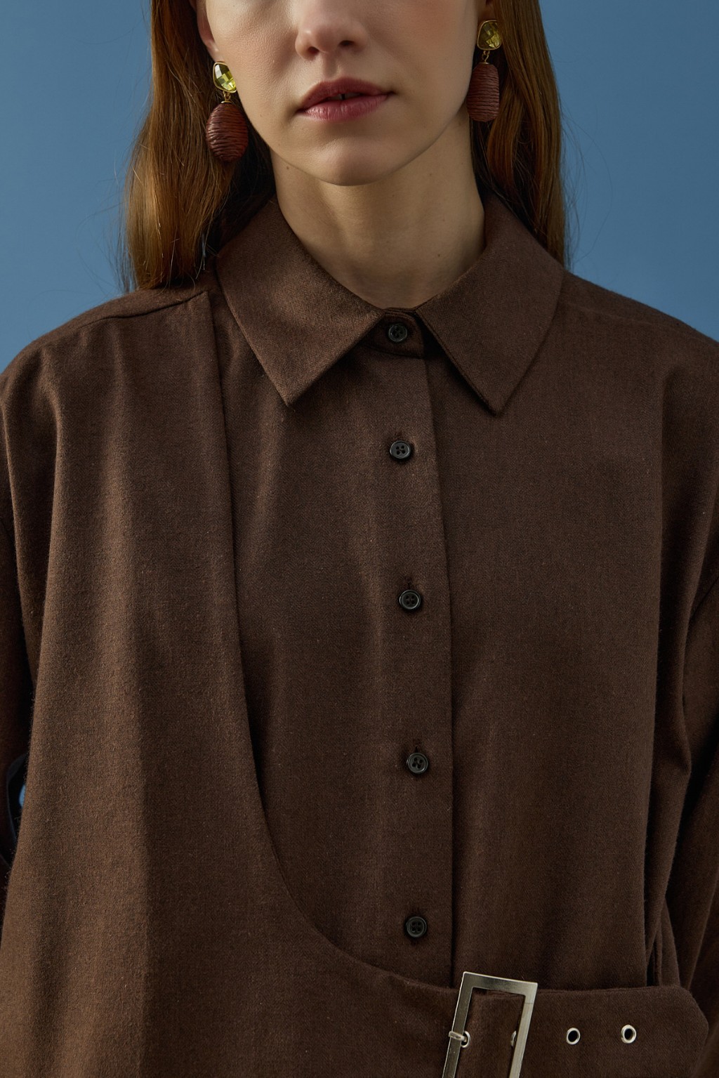 Tokalı Gömlek Kahverengi