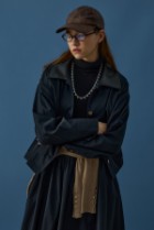 Deri Yaka Ceket  Lacivert