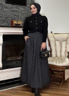 Ekose Kloş Etek Antrasit